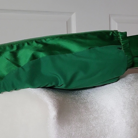 Kenneth Cole Reaction Kelly Green Lined Satin Look St. Patrick's Day Jacket Sz S - Picture 9 of 14